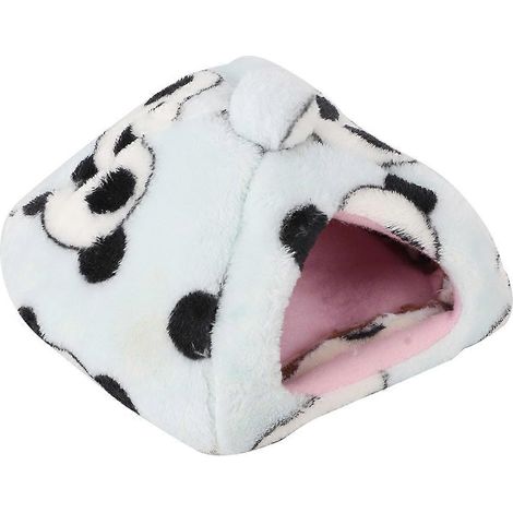 Nid d'hiver en peluche épaisse bleu ciel panda, maison pour hamster, lit pour hérisson et cochon d'Inde volant (1/3)