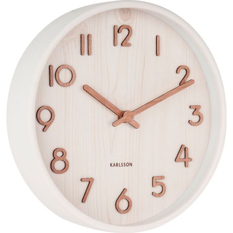 Horloge en bois Pure 22 cm Blanc (1/3)