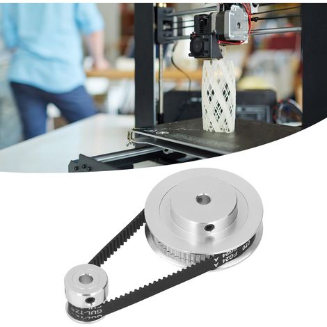 Deux jeux de poulies synchrones GT2, poulies synchrones en aluminium de 20 et 60 dents, avec deux courroies de 200 mm de long et 6 mm de large chacune, pour imprimantes 3D. Le diamètre intérieur de la (1/5)