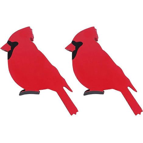 Lot de 2 décorations d'oiseaux en bois pour intérieur, artisanat du bois-12x10.5cm-Red