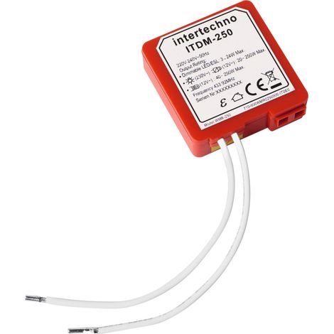 Intertechno Funk Universaldimmer ITDM-250 für dimmfähige Leuchtmittel Smart Home Dimmschalter (1/2)
