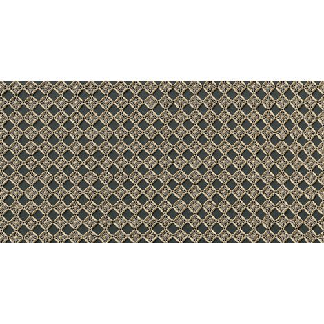 Papier peint panoramique original imitation crochet | Tapisserie panoramique noir & beige | Papier peint panoramique 3D effet textile pour salon - 250 x 500 cm (5 pièces) (1/2)