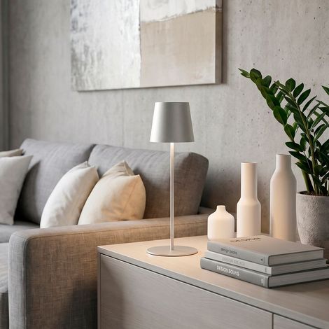 Tischlampe Akku Tischleuchte Kabellos Touch höhenverstellbar Akku tauschbar