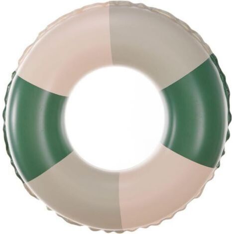 Galleggiante gonfiabile a righe retrò per adulti, salvagente resistente per la spiaggia e le feste, accessorio estivo in stile vintage. (1/4)