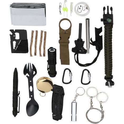 Kit de Survie 30 en 1 pour Camping et Aventure - Équipement de Secours en Plein Air