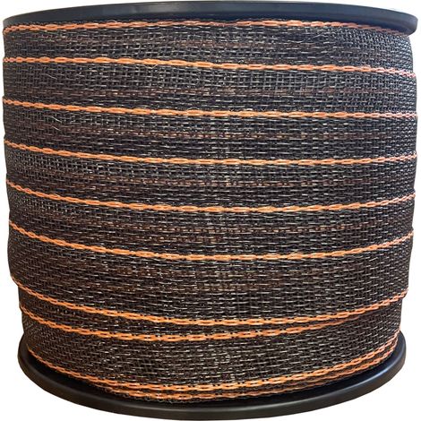 Weidezaunband Premium - braun/orange - 200 m, 42 mm, 6+15 Niro - Kombiband