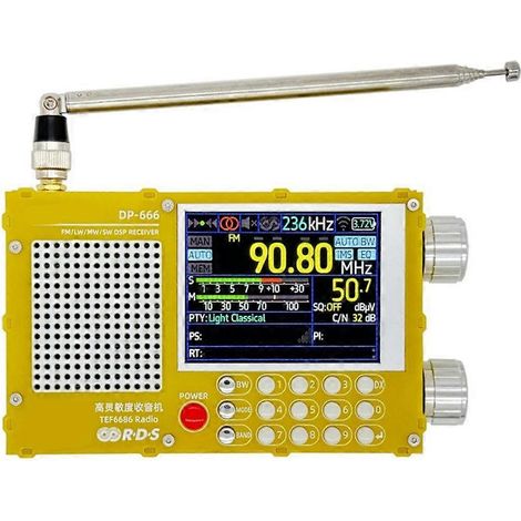 Station de radio ondes courtes FM/AM à bande complète haute sensibilité DP-666 TEF6686 avec RDS (1/5)
