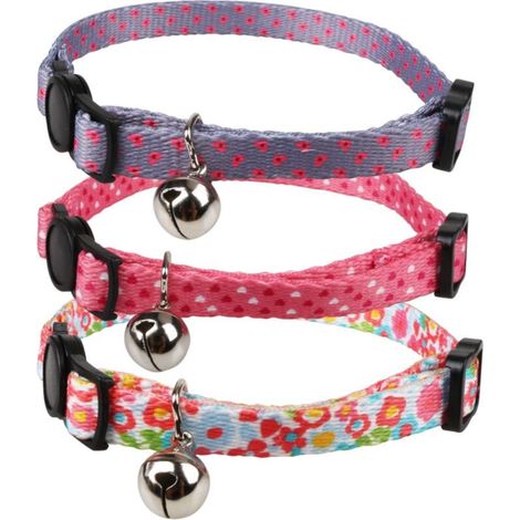 Collier pour chat à fleurs avec clochette