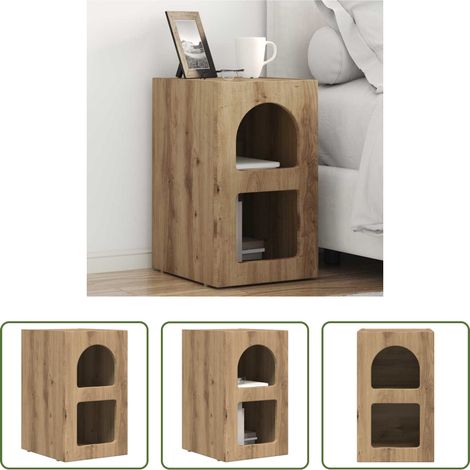 vidaXL Nachttisch Eiche - Nachttisch Artisan-Eiche 29,5 x 33,5 x 50 cm Holzwerkstoff (1/5)