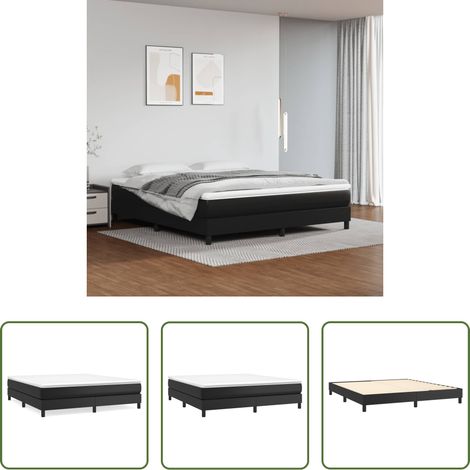 vidaXL Sommeil -  Cadre de lit noir 160x200 cm similicuir (1/5)