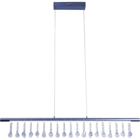 Hängelampe Pendellampe Esstischleuchte dimmbar LED Kristalllampe grau H 120 cm