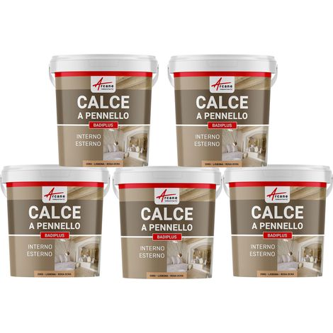 Calce a pennello per muri esterni e interni - BADIPLUS - 5 x 20 kg Lisbona - Rosa ocra - ARCANE INDUSTRIES