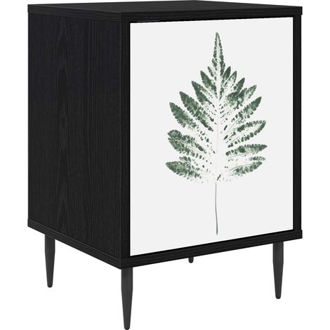 Maison Exclusive - Nachttisch HANAU Schwarz Eichen-Optik 36 x 33 (1/5)