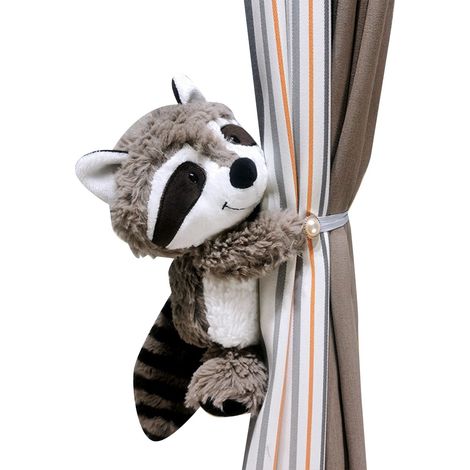 Décoration intérieure : petits ornements de rideaux en forme de poupée mignonne avec des animaux de dessin animé (un ensemble). (1/5)