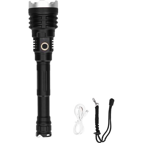 Lampe Torche LED Puissante 5 Modes Zoom, Rechargeable USB pour Urgences et Extérieur (1/5)