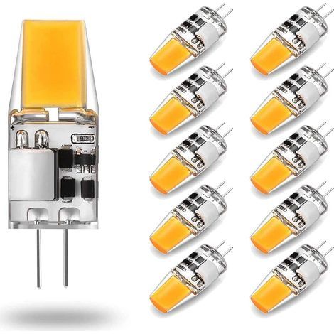 G4 5W LED-Lampen, 5W LED-Lampen als Ersatz für 50W Halogenlampen, G4 3000K LED-Lampen mit warmweißem Licht, 500LM, 12V AC/DC, flimmerfrei, Set mit 10 Stück. (1/5)