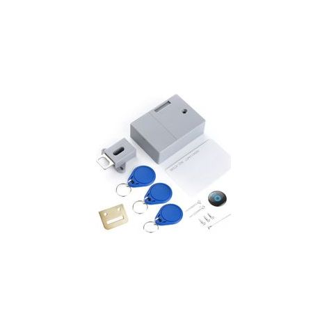 Serrure intelligente pour armoires, sans perçage, comprenant 3 porte-clés et 1 carte, serrure invisible, ouverture électronique RFID pour saunas, bibliothèques, usines et bureaux