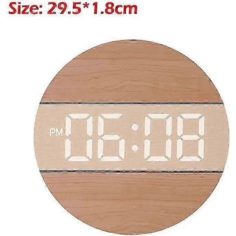 Horloge murale numérique LED, affichage multifonctionnel de la température, de la date et de l'heure, réveil silencieux, convient aux chambres et aux salons, modèle 5. (1/5)