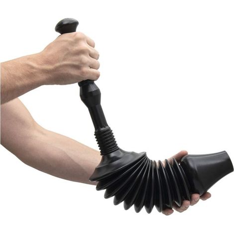 Piston de Toilette, Déboucheur Puissant Pour Déboucher les Canalisations, Outil D'aspiration Robuste et Flexible Pour Déboucher les Toilettes de Tous Types, 60 X 13 Cm, Dia 5 Cm, Noir (1/4)