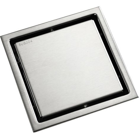 Badezimmerablaufgitter, Edelstahl-Bodenablauf zur Geruchsvermeidung, verdeckter Klappenverschluss, weiß, 11 x 11 cm / 4,3 x 4,3 Zoll
