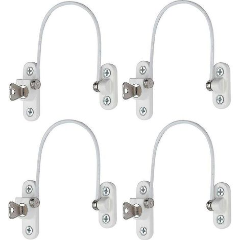 4-Piece Security Window Lock Set, Window Security Door Lock with Key (1/5)