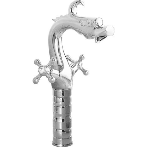 Robinetterie classique en cuivre massif, design unique en forme de dragon antique, mitigeur pour eau chaude et froide, robinet de lavabo pour salle de bains et meuble de toilette, anti-éclaboussures,A