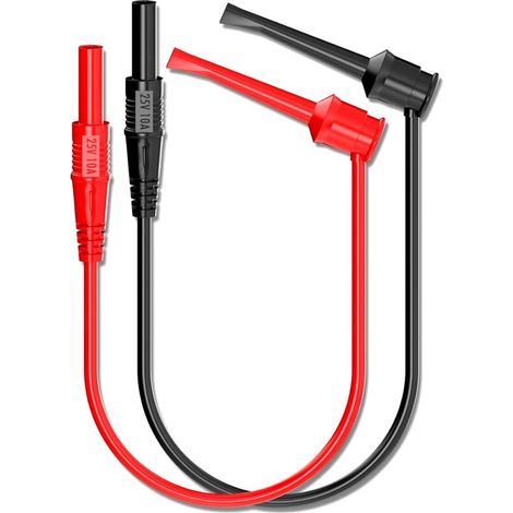 Fils de Test Banane 4 mm 2 Pièces 30 cm pour Multimètre et Tests Électriques (1/4)
