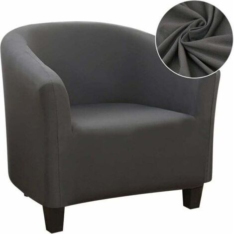 Housse de Fauteuil Cabriolet Extensible,Facile à Installer et à Laver, Housse de Chaise avec Accoudoirs Couverture de Fauteuil Chesterfield ,Gris (1/4)