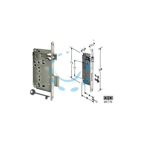 SERRATURA A BUSSOLA PATENT DA INFILARE BORDO TONDO NICHELATO - mm.50 (B.00591.50.06)