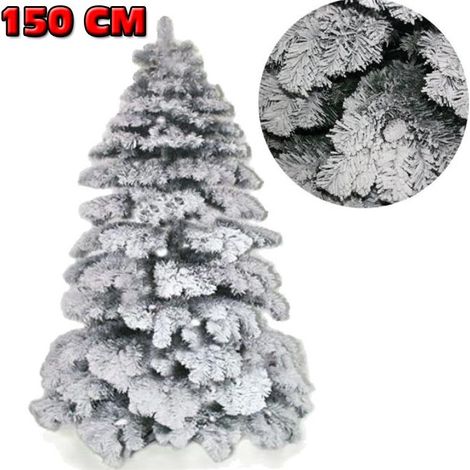 TRADE SHOP - Albero Di Natale 150cm Abete Snow Con Effetto Innevato Bianco Base A Croce -