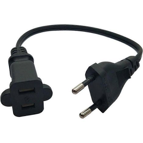 Câble adaptateur secteur européen rond 2 broches mâle vers 1-15R femelle (1/5)
