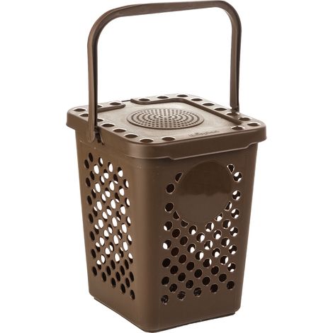 Pattumiera Ecoplus Con Maniglia 10 L Forata Marrone - 12 Pz