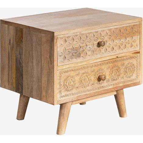 Mesita de noche 50x40 cm en madera de mango Atsana SKLUM       