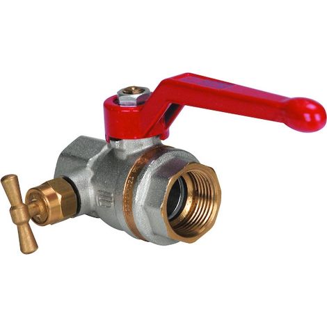 Robinet boisseau sphérique laiton bague FF à purge orientable poignee alu 20x27 (1/3)