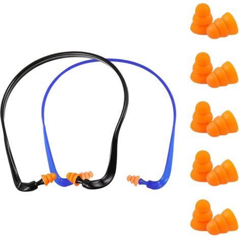 2er-Pack Over-Ear-Gehörschutz mit 5 Paar Ersatz-Ohrstöpseln, 14 x 14 x 1,4 cm Over-Ear-Gehörschutz, Lärmreduzierender Gehörschutz (SNR 25 dB), druckfrei (1/4)