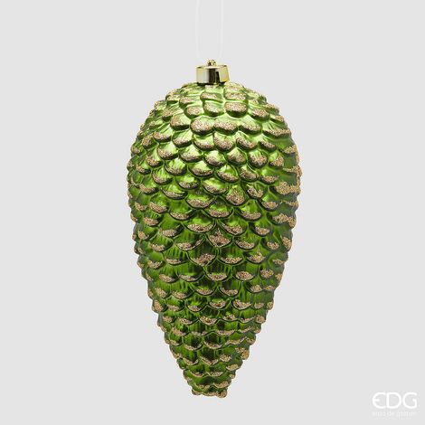 EDG Enzo De Gasperi Addobbo Pigna Natale H 25 Cm Green