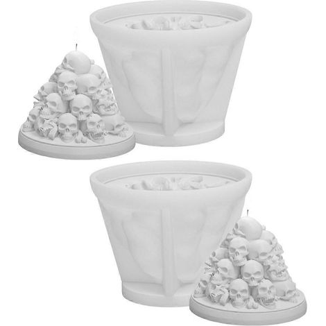 Voici une proposition de titre produit en français (caractères : 189) :
Moule à bougie parfumée crâne en silicone 2 pièces – Moule Halloween pour décoration, ornement, bougie artisanale, cadeau effra (1/4)