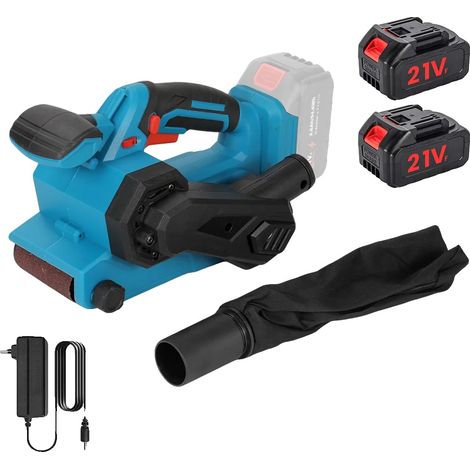 Ponceuse à bande sans fil, contrôle à six vitesses, sac à poussière détachable, 2 batteries (1/2)