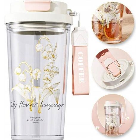 Taza ECARLA con asa y boquilla 550ml Lirio de los valles transparente BD29 (1/5)