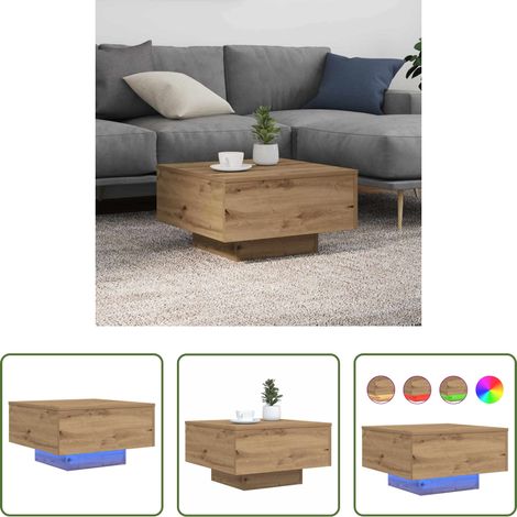 Holz Couchtisch -  Couchtisch Artisan-Eiche 55 x 55 x 31 cm Holzwerkstoff (1/5)