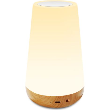 Veilleuse LED, Lampe de Chevet Lampe de Table Rechargeable avec Lumière Blanche Chaude pour Chambre à Coucher, Salle de Bébé et Salon (1/5)