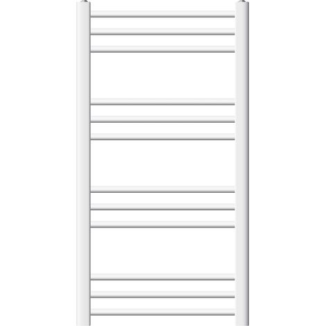 ECD Germany Radiatore Scaldasalviette Moderno Per Bagno - 500 X 800 mm - Bianco - Acciaio - Curvo- Radiatore Scaldasalviette Asciugamani Riscaldamento Non Elettrico (1/5)