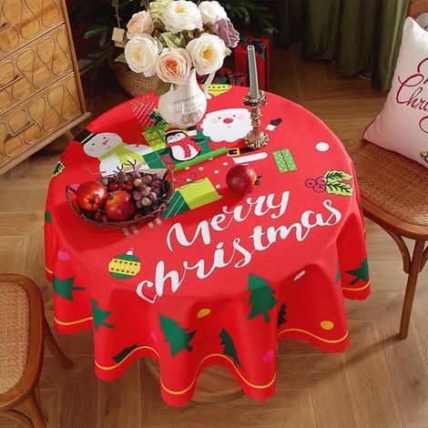 Nappe ronde de Noël d'hiver - 152 cm - Pour fêtes en intérieur, terrasses, cuisines d'hiver et plus encore - 1 feuille (1/5)