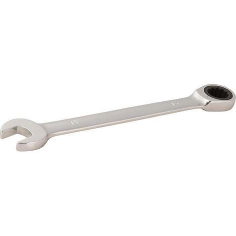 Dapetz ® 15mm Fixed Head Ratchet Spanner Ratcheting Combination Wrench Chrome Vanadium Steel 12-Point Ring and 15° Offset Open End Gear Wrench Open End Spanner (1/5)