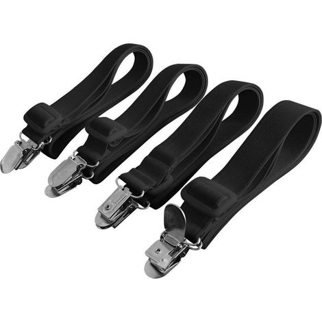 4er Set Bettlakenspanner verstellbar 60-200cm Schwarz