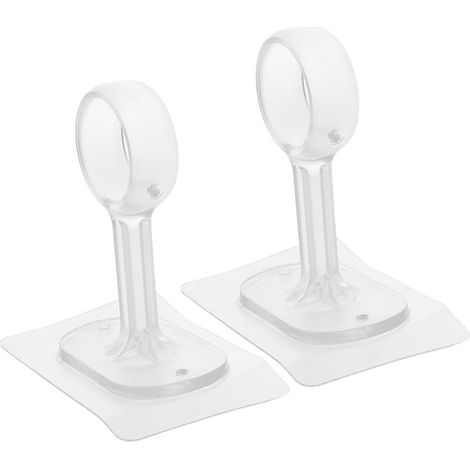 2 Stück – Gardinenstange – Deckenmontage – Kein Bohren erforderlich – Starker ABS-Kleber – Für Wohn-/Schlafzimmer – Transparent – 9 x 9 x 6 cm (1/5)