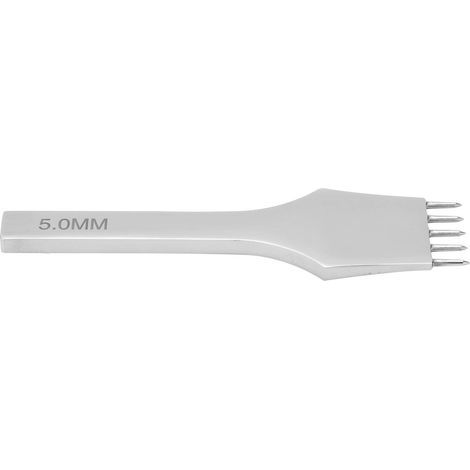 Ciseau à dents en cuir, poinçon de rangée de trous, couture en acier, laçage, poinçonnage artisanal, outil de bricolage 5mm5 (1/5)
