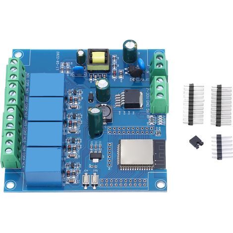 ESP32 Carte de Développement avec 4 Relais, WiFi Bluetooth, Programmable et Réinitialisable pour Projets IoT (1/5)
