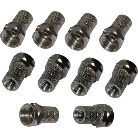 Connecteur F mâle - AERZETIX - 10x - 5mm twist-on - Câble RG58 - Antenne TV satellite