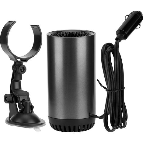 Ventilateur chauffant/dégivreur automatique 150 W avec fonction de refroidissement et de dégivrage, mini purificateur d'air à ions anions, alimentation allume-cigare 12 V (1/4)